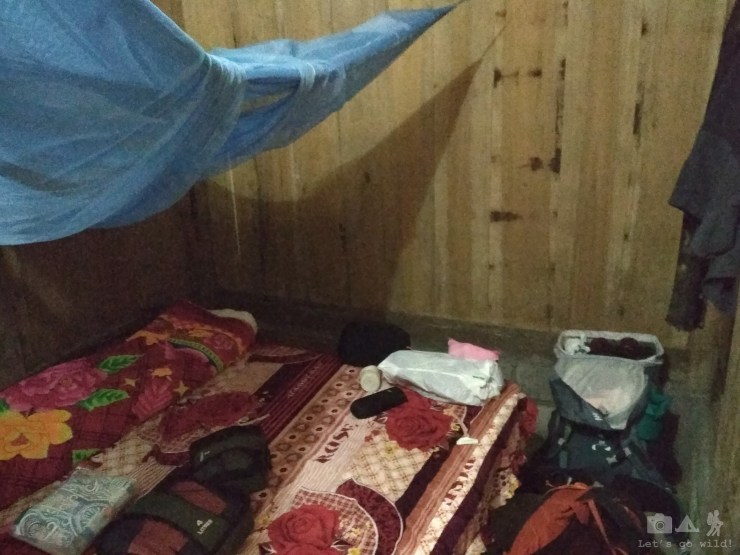 A tiny room with a hard bed and mosquito net. Couldn't wish for anything better.